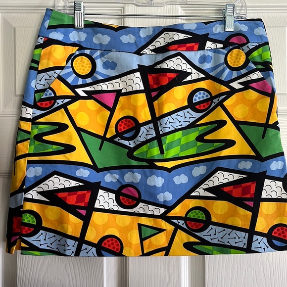 Colorful Geometric Print Skirt - Picture 1 of 4